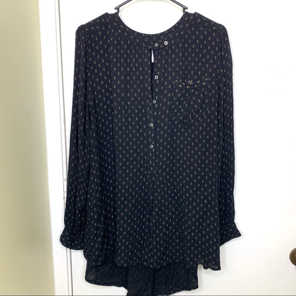 Free People Boho Patterned Button Up Tunic